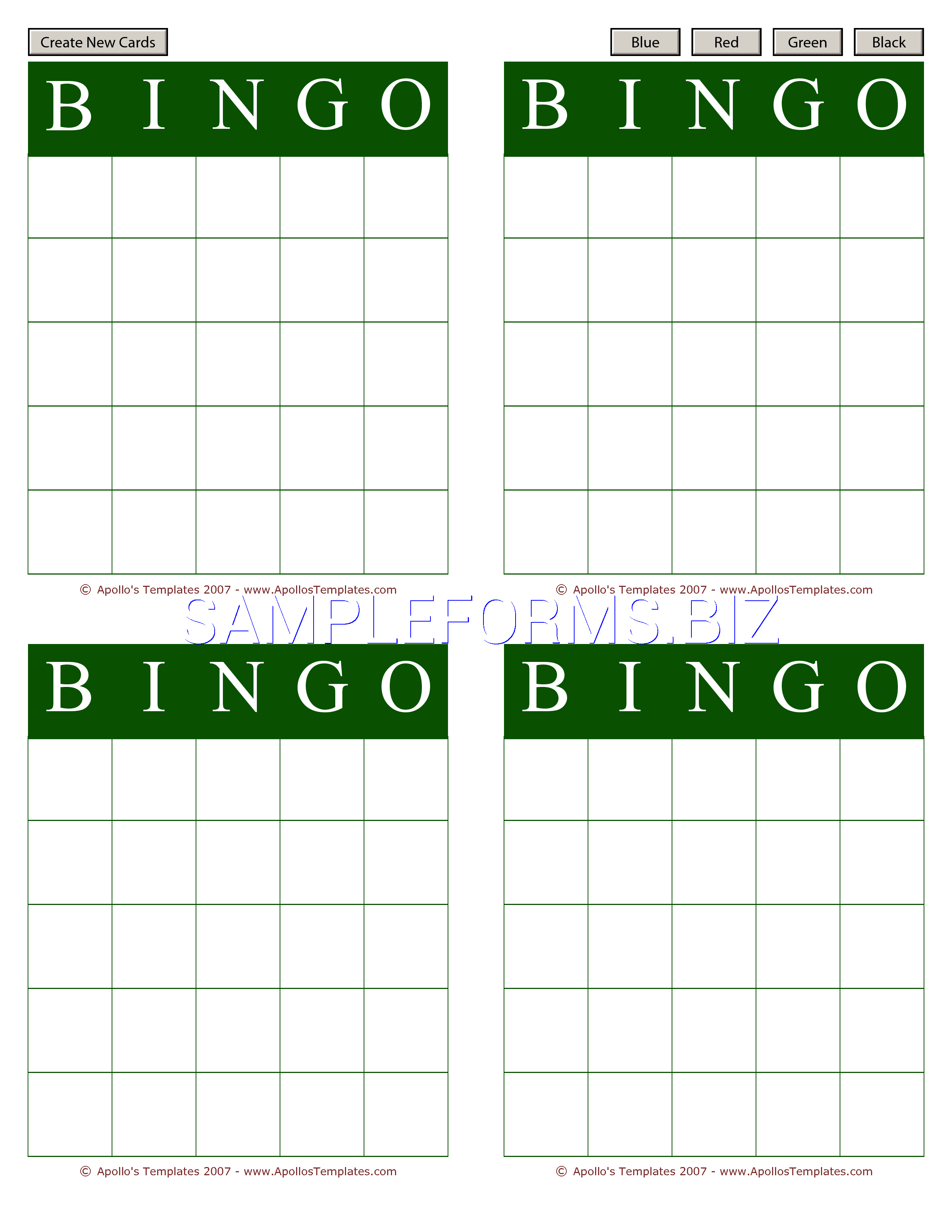 Preview free downloadable Bingo Card Template 2 in PDF (page 1)